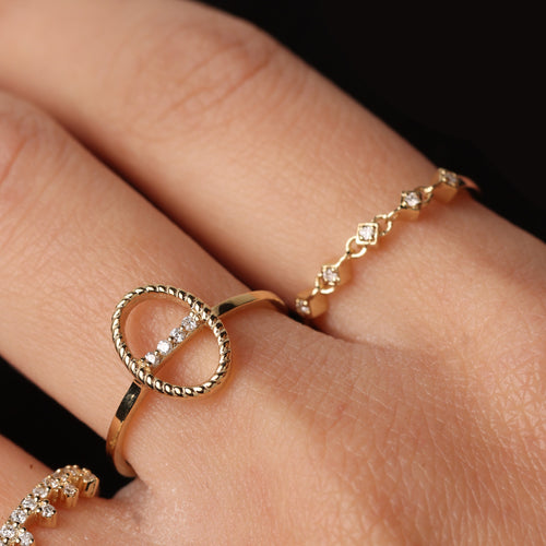 Athena Diamantový Prsten|Materiál:18k žluté zlato