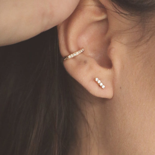 Bar Diamantové Náušnice|Materiál:18k žluté zlato