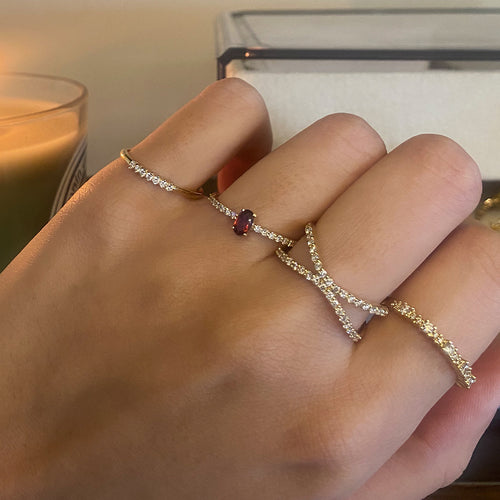 X Diamantový Prsten|Materiál:18k žluté zlato