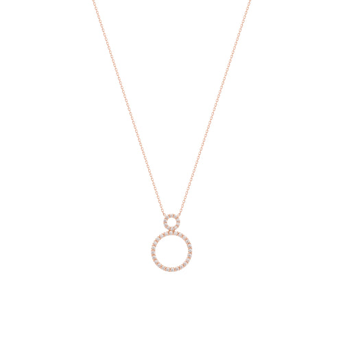 Circles Diamantový Náhrdelník|Materiál:18k růžové zlato