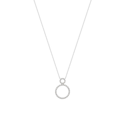 Circles Diamantový Náhrdelník|Materiál:18k bílé zlato