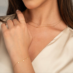 Dangling Náramek s Diamanty|Materiál:18k žluté zlato