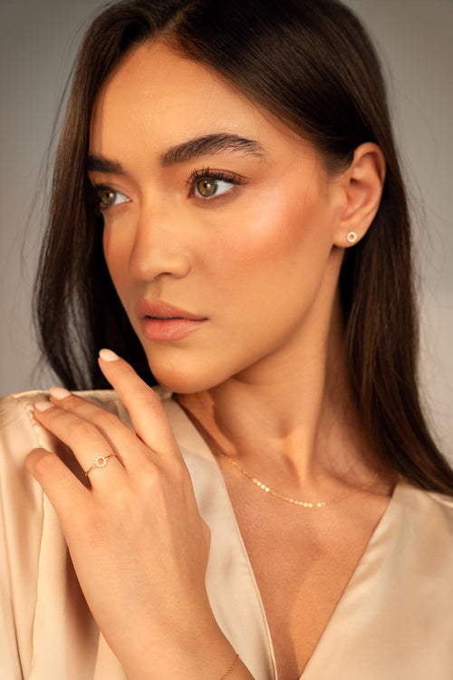 Well Rounded Diamantové Náušnice|Materiál:18k žluté zlato