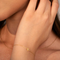 Daisy Náramek s Diamantem|Materiál:18k žluté zlato