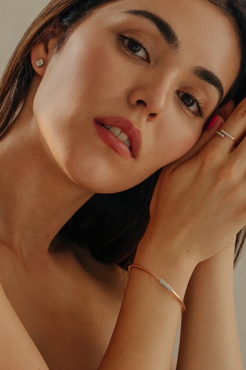 Pavé Bar Cuff Diamantový Náramek