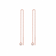 Dangling Dot Náušnice s Diamantem|Materiál:18k růžové zlato