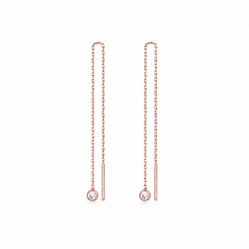 Dangling Dot Náušnice s Diamantem|Materiál:18k růžové zlato