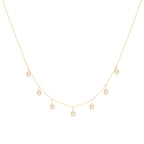 Dangling Pear Diamantový Náhrdelník|Materiál:18k žluté zlato