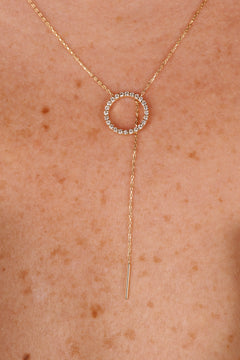 Lariat Diamntový Náhrdelník|Materiál:18k žluté zlato