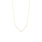 V Line Diamantový Náhrdelník|Materiál:18k žluté zlato