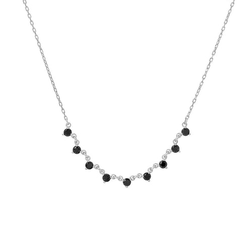 Drizzle Noir Diamantový Náhrdelník|Materiál:18k bílé zlato
