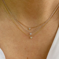 Dot Náhrdelník s Diamantem|Materiál:18k bílé zlato