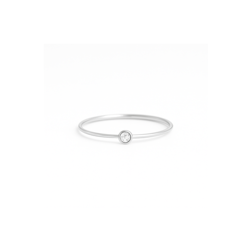 Dot Fine Prsten s Diamantem|Materiál:18k bílé zlato