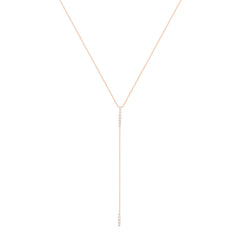 Double Bar Diamantový Náhrdelník|Materiál:18k růžové zlato