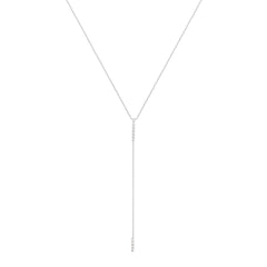 Double Bar Diamantový Náhrdelník|Materiál:18k bílé zlato