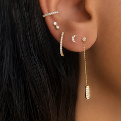 Ear Cuff Diamantová Náušnice|Materiál:18k žluté zlato