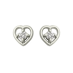 Lil Heart Náušnice s DIamantem|Materiál:18k bílé zlato