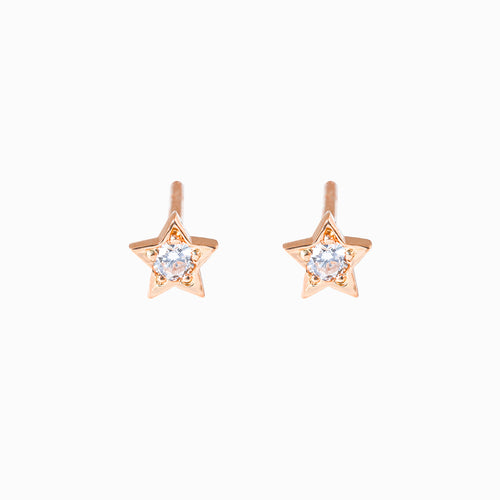 Lil Star Náušnice s Diamantem|Materiál:18k růžové zlato