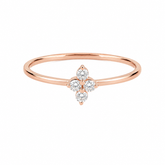 Clover Diamantový Prsten|Materiál:18k růžové zlato