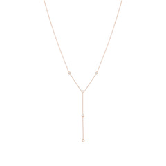 Mini Diamonds Y Náhrdelník|Materiál:18k růžové zlato