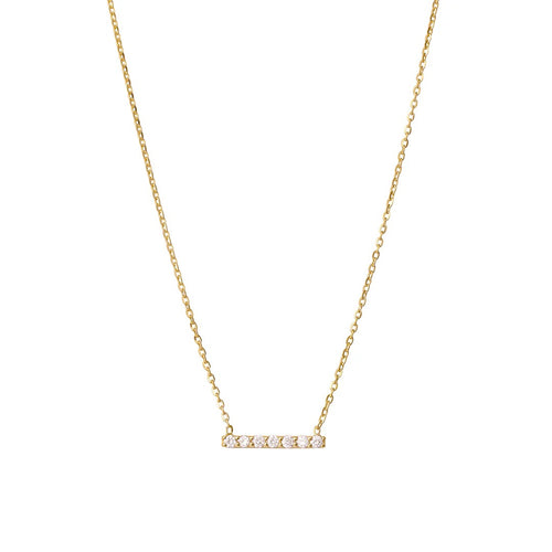 Mini Pavé Diamantový Náhrdelník|Materiál:18k žluté zlato