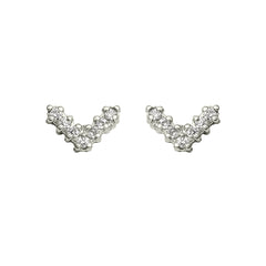 Mini V Pavé Diamantové Náušnice|Materiál:18k bílé zlato