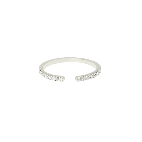 Open Pavé Diamantový Prsten|Materiál:18k bílé zlato