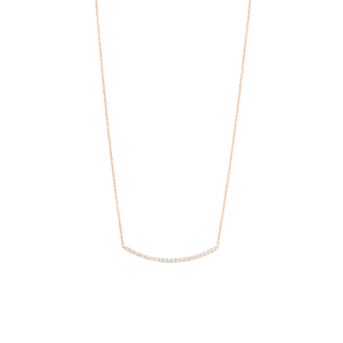 Pavé Curve Diamantový Náhrdelník|Materiál:18k růžové zlato