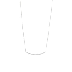 Pavé Curve Diamantový Náhrdelník|Materiál:18k bílé zlato