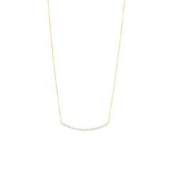 Pavé Curve Diamantový Náhrdelník|Materiál:18k žluté zlato