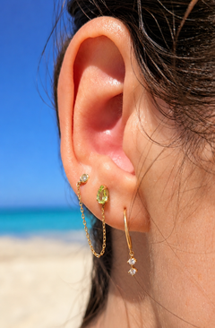 Pixie Semi Hoop Diamantové Náušnice|Materiál:18k žluté zlato