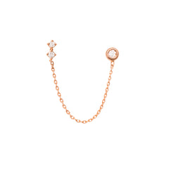 Pixie Dot Connector Diamantová Náušnice|Materiál:18k růžové zlato