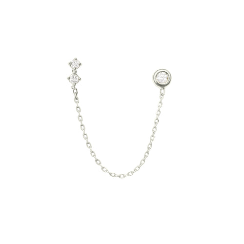 Pixie Dot Connector Diamantová Náušnice|Materiál:18k bílé zlato