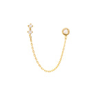 Pixie Dot Connector Diamantová Náušnice|Materiál:18k žluté zlato