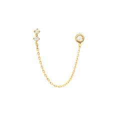 Pixie Dot Connector Diamantová Náušnice|Materiál:18k žluté zlato