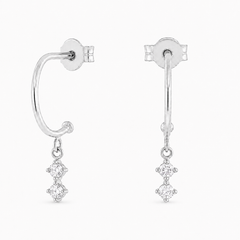 Pixie Semi Hoop Diamantové Náušnice|Materiál:18k bílé zlato