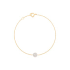 Round Pavé Diamantový Náramek|Materiál:18k žluté zlato