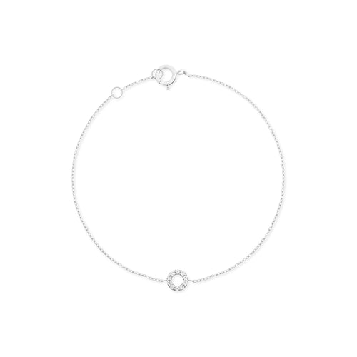 Halo Diamantový Náramek|Materiál:18k bílé zlato