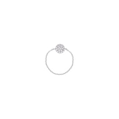 Pavé Circle Chain Diamantový Prsten|Materiál:18k bílé zlato