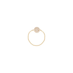 Pavé Circle Chain Diamantový Prsten|Materiál:18k žluté zlato