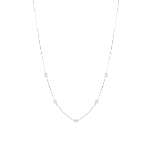 Tiny Diamantový Náhrdelník|Materiál:18k bílé zlato