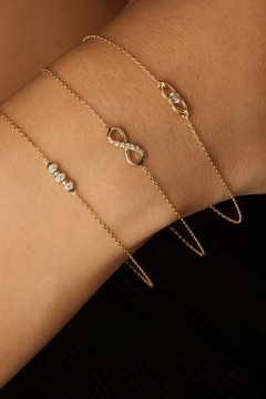 Triple Diamantový Náramek|Materiál:18k žluté zlato