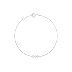 Triple Diamantový Náramek|Materiál:18k bílé zlato