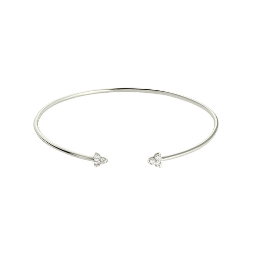 Twin Flame Cuff Diamantový Náramek|Materiál:18k bílé zlato