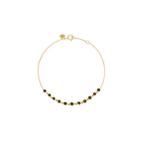Let It Slide Náramek s Černými Diamanty|Materiál:18k žluté zlato