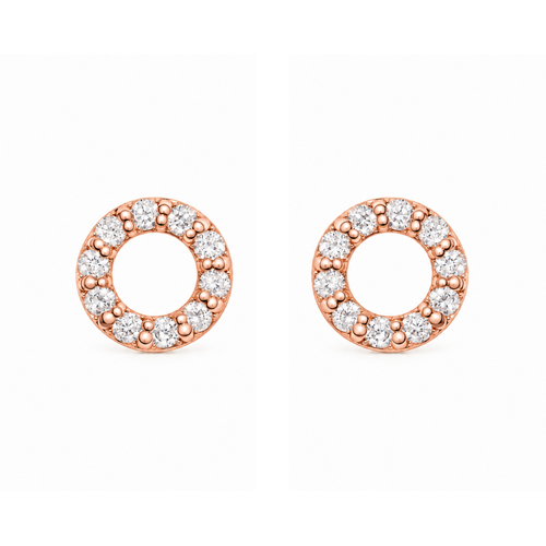 Well Rounded Diamantové Náušnice|Materiál:18k růžové zlato