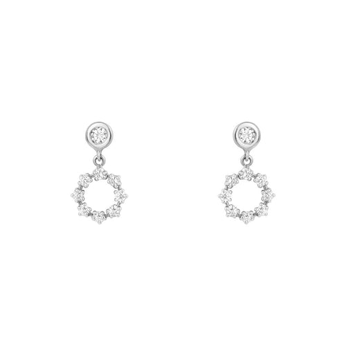 Whimsy Drop Diamantové Náušnice|Materiál:18k bílé zlato
