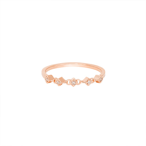 Athena Diamantový Prsten|Materiál:18k růžové zlato