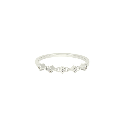Athena Diamantový Prsten|Materiál:18k bílé zlato