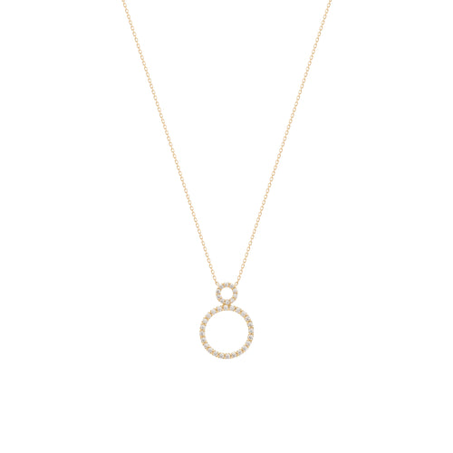 Circles Diamantový Náhrdelník|Materiál:18k žluté zlato